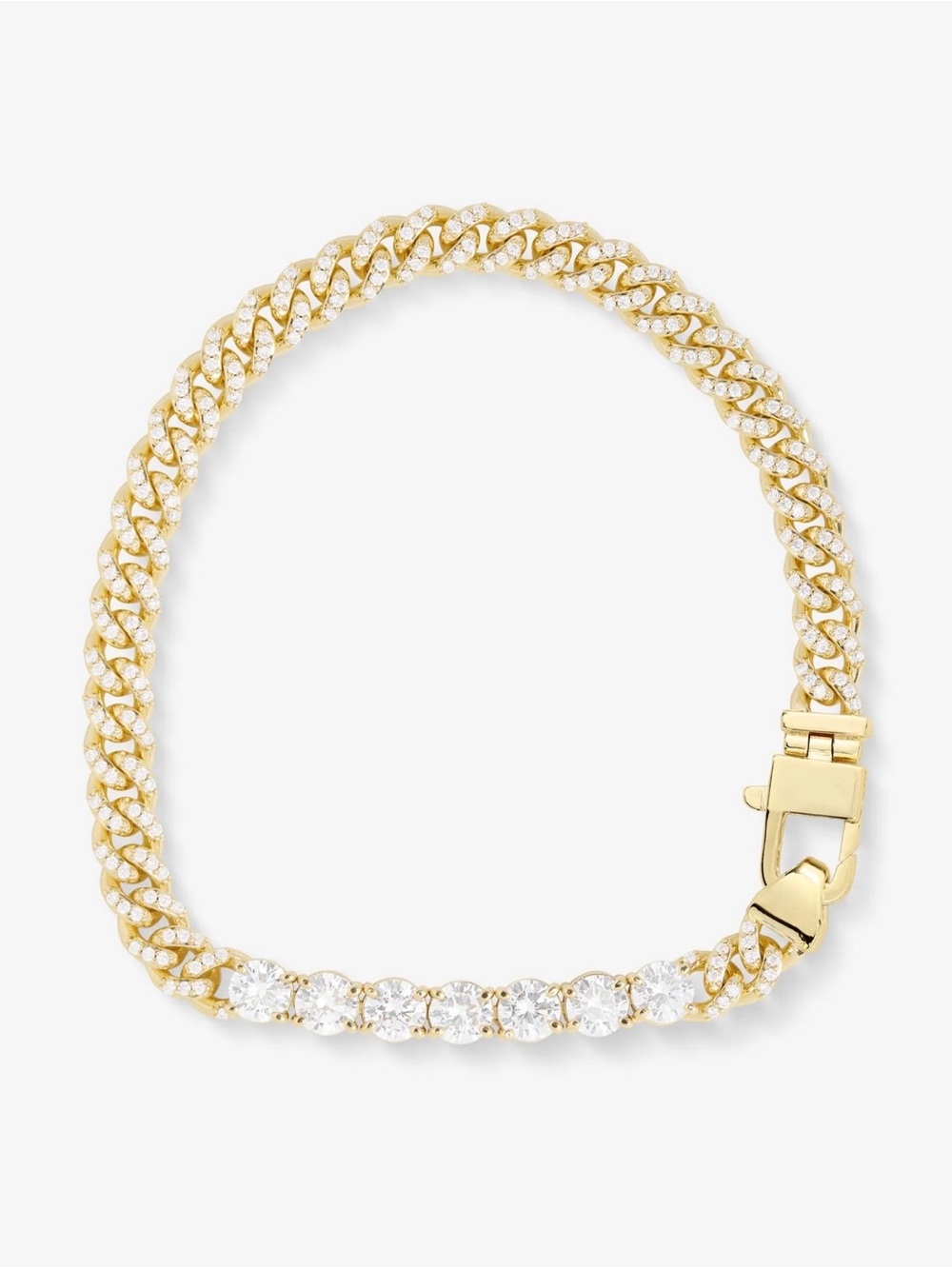Melinda Maria Pavé Julian Loves Diamonds Bracelet 6.8mm Gold|White Diamondettes